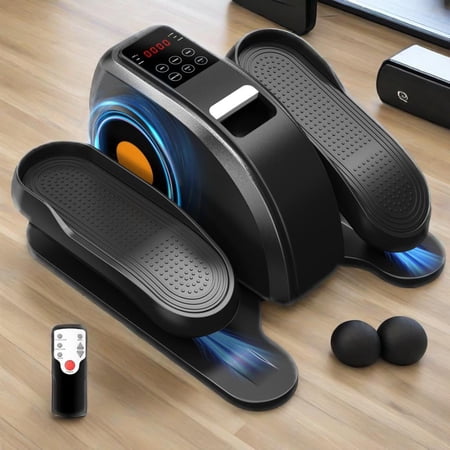 Xyrenta Quiet Compact Under Desk Elliptical Machine Electric Leg Exerciser Adjustable Speed LED Display Great for Seniors and Office Fitness