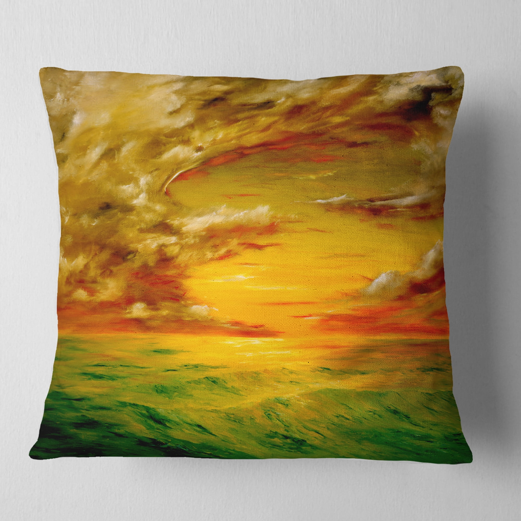 Designart Santa Rosa California - Landscape Painting Throw Pillow - 16x16