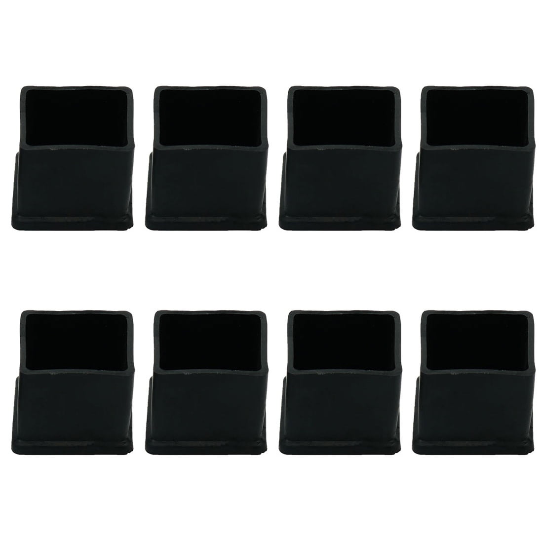 Unique Bargains 8 Pcs Antislip Rubber Square 20mm x 20mm Chair Foot Cover Table Furniture Leg Protector Black
