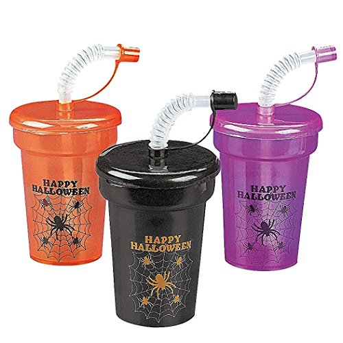 Plastic Halloween Mini Cups with Lids