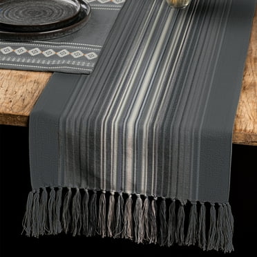 Yellowstone Rip Collection Table Runner with Tassels, 14"W x 72"L