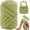 Army Green, variant on Black Chunky Yarn for Hand Knitting Blanket, 1.1lbs/20.8yd Thick Striped Tube Jumbo Tubular Arm Bag, Pet Bed, Rugs, Home Decorations 20.8yd / 1.1lbs