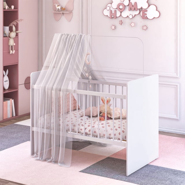 Cuna Clásica Con Diseño Moderno Color Blanco 2465