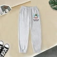thumbnail image 2 of Gyexs Girls Wide Leg Jeans Elastic Waist Drawstring Athletic Pants Preppy Clothes Uniform Pants for Girls Sweatpants (Grey2, 9-10 Years), 2 of 7