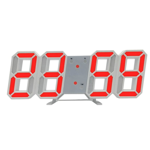 Moocorvic 3D LED Digital Clock Wall Deco Glowing Night Mode Adjastable Electronic Table Clock Wall Clock Decoration Living Room LED Clock