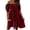 Red, variant on Sngxgn Women's V Neck Swing Ruffle Long Sleeve Mini Dress(Beige,L)