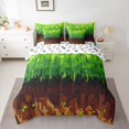 thumbnail image 2 of Manfei Green Pixelate Miner Bedding Comforter Set 7pcs, Cartoon Block Patchwork Queen Bedding Sets, Teens Kids Girls Boys Reversible Queen Sheet Sets, Luxury Bedroom Decor, 2 of 7