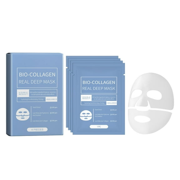 Tkrady Facial Mask Collagen Hydrating Moisturizing Skin Firming Anti- & Anti-Aging & Fine Lines Mask A Box Of 4pc 3ml