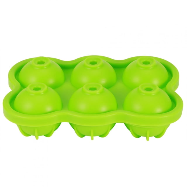 Molde de Silicona para Hielo, 2 uds., 6 Orificios, de Calidad alimentaria, Molde de Silicona para Hielo, Bandeja, Esfera, máquina para Hacer Bolas de Hielo(Verde)
