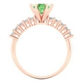 thumbnail image 4 of 1.05ct round cut green Zircon 18k rose gold Bridal Wedding Engagement Promise Anniversary Ring for Women size 3.5, 4 of 7