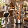 thumbnail image 5 of Multi-Function Stainless Steel Spoon Rest,Kitchen Pot Lid Holder,Countertop Cooking Tool Organizer,Spatula Ladle Storage Stand,Utensil Rack With Non-Slip Pad(With Non-Slip Pad), 5 of 7