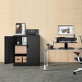 thumbnail image 2 of YPQGTOL Metal  Cabinet with 2 Drawers. Lockable Steel  Cabinet with Doors and Shelve  37\u201DH Office Cabinet for Home  Garage  Warehouse with Large  Space. (Black), 2 of 6