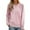Pink, variant on Women's Cardigan Sweater Long Sleeve Crewneck Button Down Solid Knit Coat Navy XL