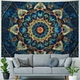 thumbnail image 4 of WYYP  Boho Mandala Tapestry Aesthetic Wall Hanging Psychedelic Hippie Butterfly Tapestries Vintage Wall Art Home Decor for Bedroom,Living Room,Dorm(Green) 50x40inch, 4 of 6