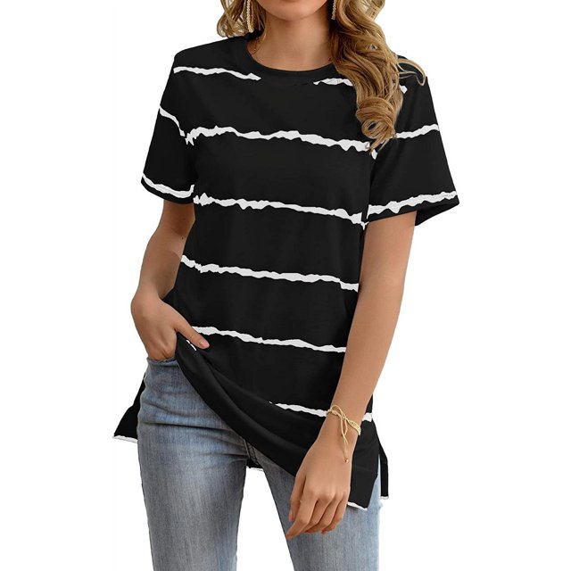 Camisetas de manga corta con cuello redondo de verano para mujer Camisetas casuales sueltas Zhivalor WRHS-185-2
