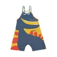 thumbnail image 4 of Odeerbi 5-13 Years Kids Girls Summer Jumpsuit Cute Dinosaur Print Camisole Romper Casual Breathable Comfortable Suspender Overalls Bib Overall Shorts with Pockets, 4 of 5