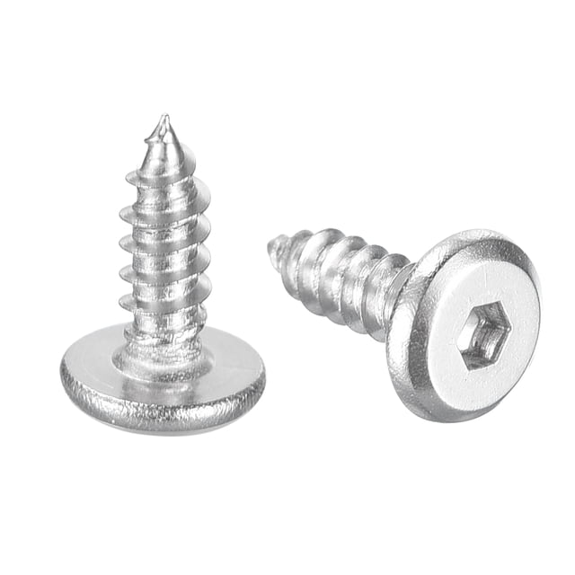 M3 x 10mm (100 Pack) Tête de Douille Plate Ronde en Acier Inoxydable 304 Vis en Bois