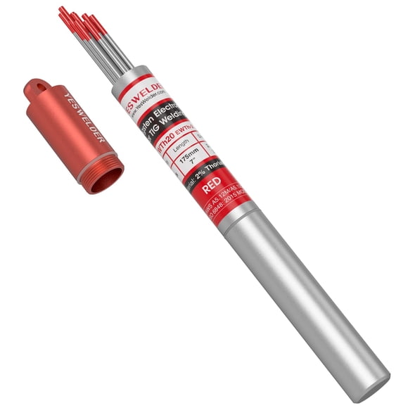 YESWELDER Électrode de Tungstène pour Soudure TIG Pointe Rouge 3/32 Pouces x 7 Pouces (Rouge, WT20/EWTh-2) Lot de 10