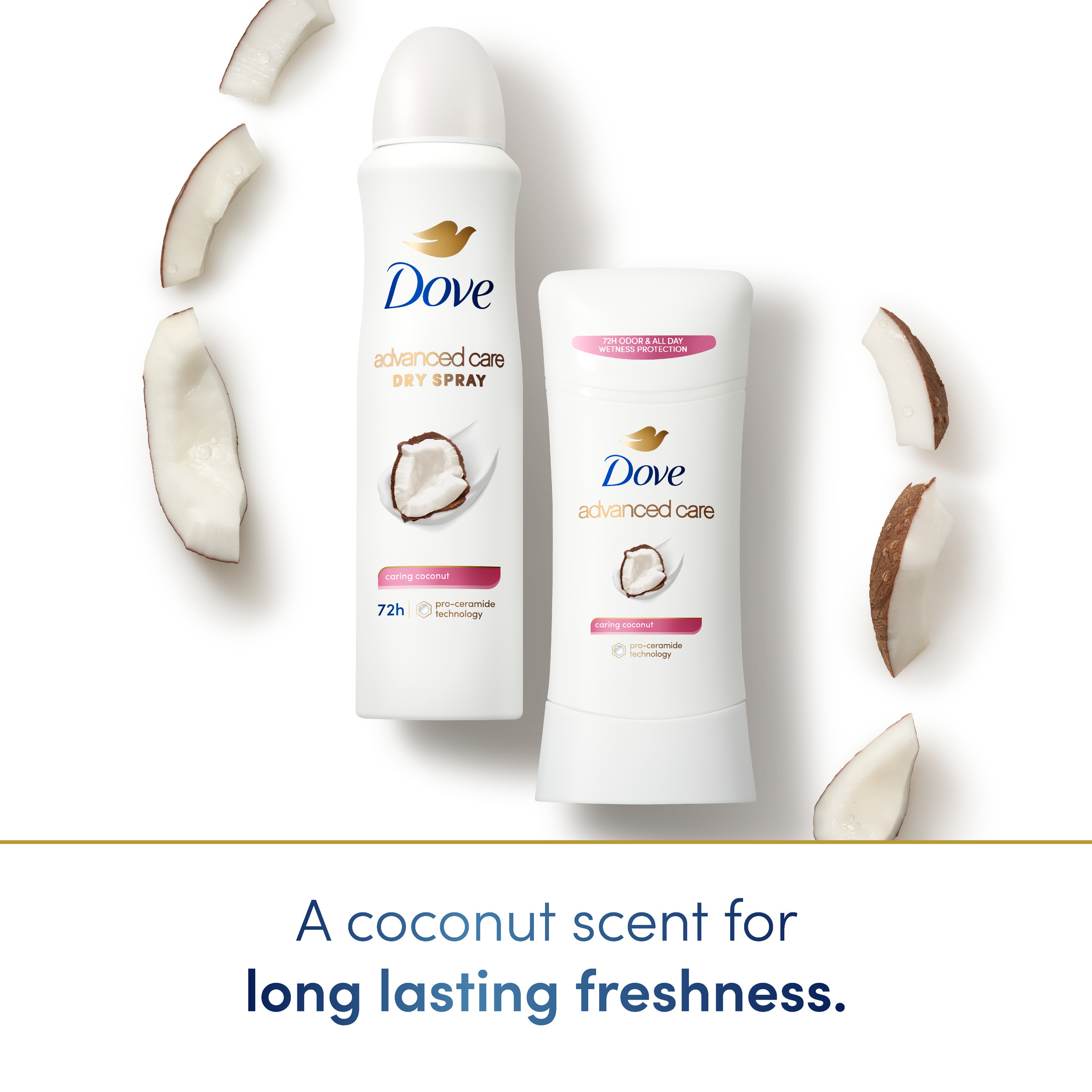 Dove Advanced Care Long Lasting Women's Antiperspirant Deodorant Stick, Caring Coconut, 2.6 oz - image 5 of 9