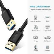 USB 3.0 A To A Male Cable 3Ft,USB To USB Cable USB Male To Male Cable USB Cord with Gold-Plated Connector for Hard Drive Enclosures, DVD Player, Laptop Cooler