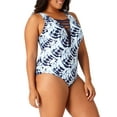 thumbnail image 2 of Women's Plus-Size Indigo Tile One-Piece Swimsuit, 2 of 4