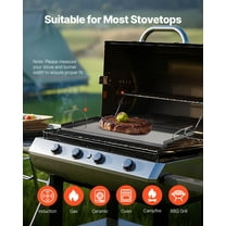 Universal Flat Top Griddle, 24-Inch by 16-Inch Carbon Steel Grill Pan for Gas Grills, Outdoor Cookware