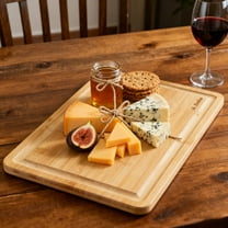 Extra Large Cutting Board, 17" Bamboo Cutting Boards for Kitchen with Juice Groove and Handles Kitchen Chopping Board for Meat Cheese board Heavy Duty Serving Tray, XL