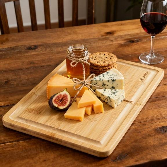 Extra Large Cutting Board, 17" Bamboo Cutting Boards for Kitchen with Juice Groove and Handles Kitchen Chopping Board for Meat Cheese board Heavy Duty Serving Tray, XL