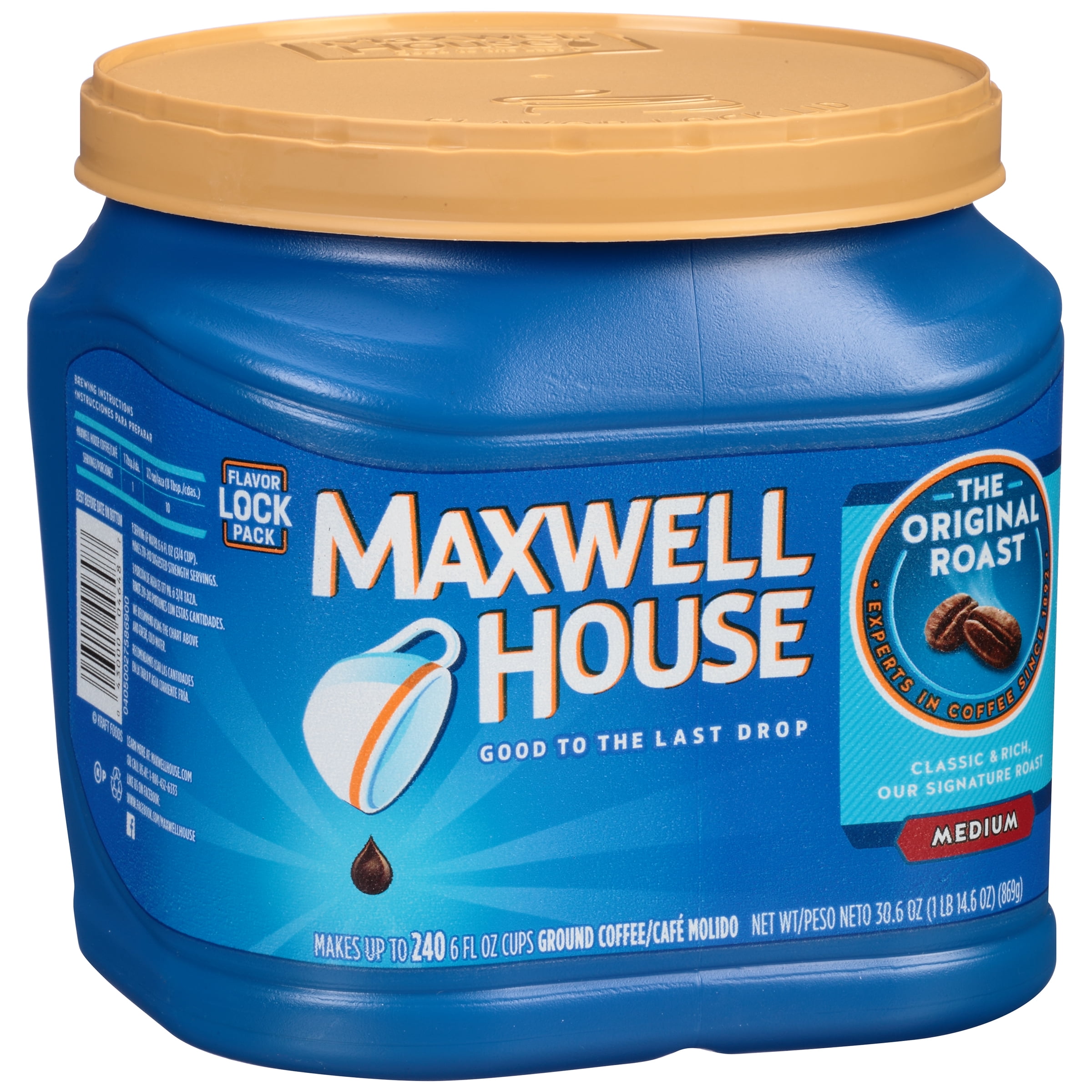 Maxwell House Original Roast Ground Coffee 30.6 Oz. Canister - Walmart.com