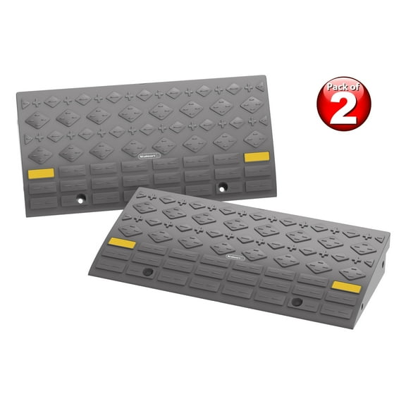 Stalwart Set of 2 Curb Ramps for Vehicles, Gray