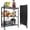 Black- 3-Shelf, variant on Fold & Roll 4-Shelf Storage Rack, No-Assembly Metal Organizer on Wheels for Kitchen, Pantry, Closet - Easy Collapsible, Black