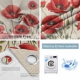 thumbnail image 4 of Red Poppy Blackout Curtains for Bedroom/Living Room, Thermal Insulated Kitchen Curtains, Spring Summer Farmhouse Flowers Rustic Burlap Grommet Darkening Window Treatment Drapes 52"x63"x2, 4 of 8