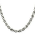 thumbnail image 2 of Auriga Fine Jewelry 925 Sterling Silver 7 mm Diamond-cut Rope Chain Necklace for Men 20", 2 of 6