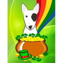 Caroline's Treasures BB1953GF Bull Terrier St. Patrick's Day Flag Garden Size , Small, multicolor