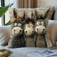thumbnail image 1 of Funda de Almohada de Pelusa Corta de 18 Pulgadas con Bordado de Tres Burros, Decorativa, para Sofá, Dormitorio, Sala de Estar, Decoración Del Hogar., 1 of 6