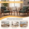 thumbnail image 3 of Leumius Mid-Century Modern Accent Chair,Upholstered Chenille Fabric with Pillow and Solid Wood Frame for Bedroom, Living Room, Balcony, Reading Room,Dark Green, 3 of 8