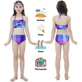 thumbnail image 4 of 3 Pcs Girls Swimsuit Mermaid Tails for Swimming Princess Bikini Bathing Suit Set DH22 130, 4 of 7