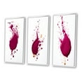 thumbnail image 3 of Designart "Viva Magenta Splatter Painting II" Abstract Painting Framed Wall Art Set Of 3 - Red Modern Frame Gallery Wall Set For Home Decor, 3 of 6