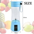 thumbnail image 2 of Portable Mini Blender USB Rechargeable 380ml for Smoothies, Shakes, Fresh Juice with Six Blades - Lightweight Travel Office Kitchen Use, Blue, 2 of 8