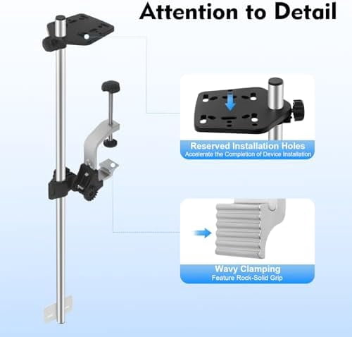 Portable Transducer Mount, 360° Adjustable Rotatable Universal Fish Boat Finder Bracket Transducer Pole Mount for Boat Canoe Kayak$$Sport & Recreation Other
