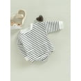 thumbnail image 3 of hirigin Baby Boys Girls Romper, Long Sleeve Crew Neck Striped Fall Bodysuit for Casual Daily, 3 of 7