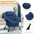 thumbnail image 5 of W WARMHOL Living Room Single Lazy Chair, Modern Cotton Fabric Upholstered Armchair, Accent Contemporary Lounge Chair, Single Steel Frame Leisure Sofa Chair with Armrests and A Side Pocket (Blue), 5 of 8