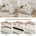 thumbnail image 4 of Sectional Sleeper Sofa U shaped Charging Couch with Usb Storage Chaise Reversible Pull Out Bed for Small Space,Beige, 4 of 10