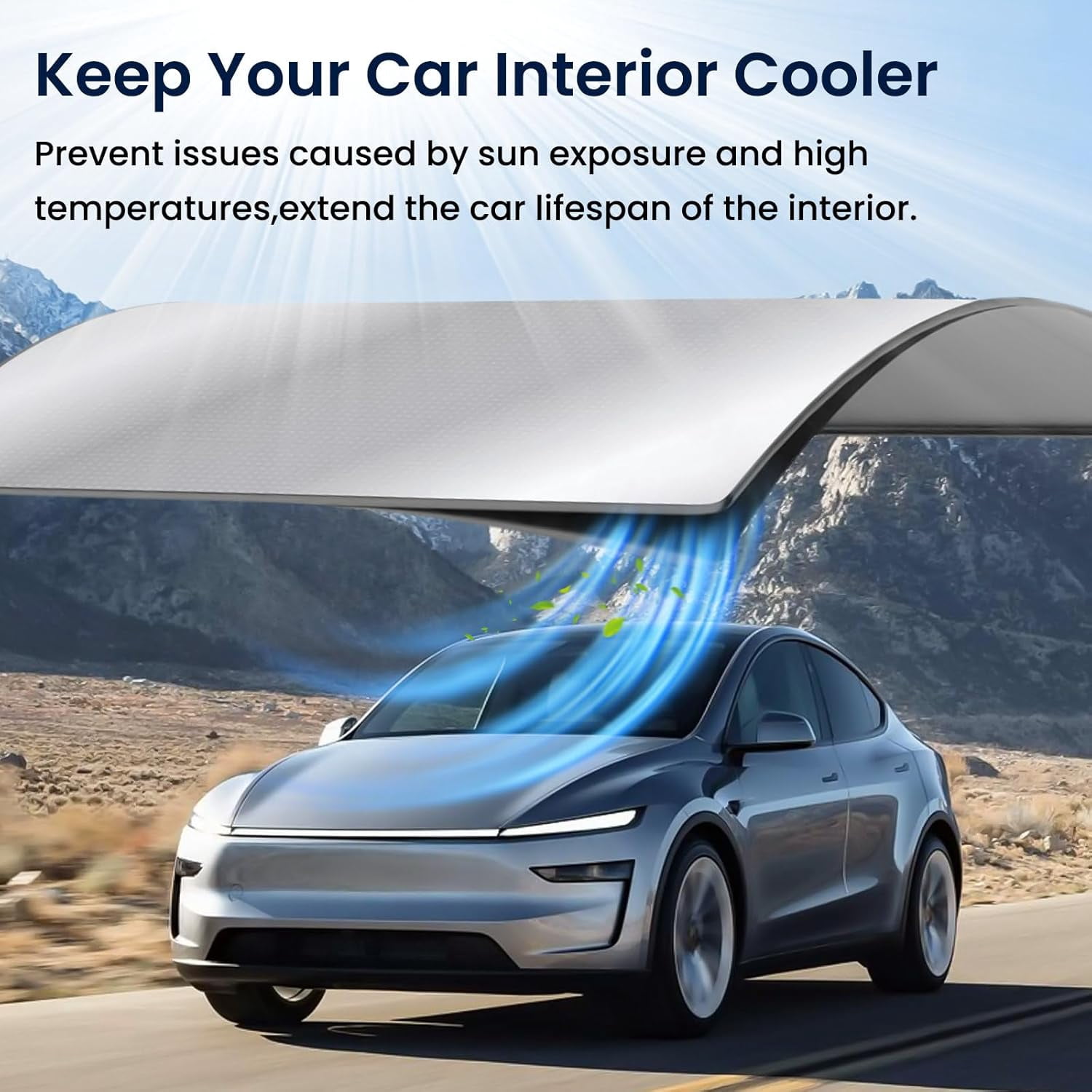 Innotech SC for Tesla Model Y Juniper Sunshade Roof 2025–2026 (Grey) — Foldable Heat Insulation Roof Sunshade, UV Reflective Skylight Shield Compatible with Tesla Model Y Accessories 2025 2026