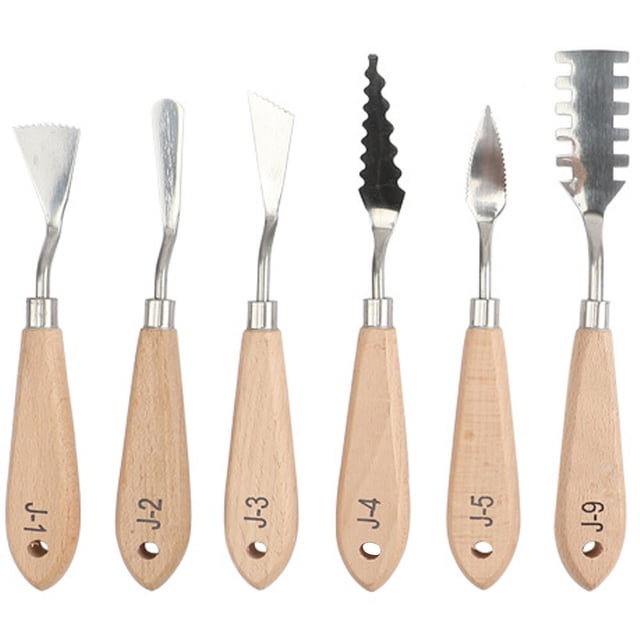 Shisuyan Stainless Steel Painting Knives Assorted Color For Amateur Artists 6Pcs