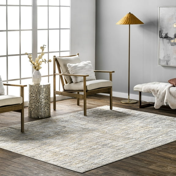 nuLOOM Emersyn Contemporary Textured Abstract Crosshatch Area Rug, 5' x 8', Emersyn Gold