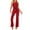#445-Red, variant on Women's One-Shoulder Asymmetric Jumpsuit, Sleeveless with Zipper and Tie Details, Solid Color Fashion for Party and Daily Wear