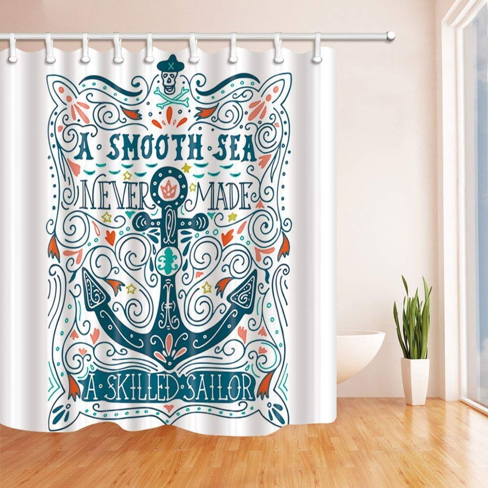 ARTJIA Nautical Marine Decor Vector Anchor in lettering Polyester