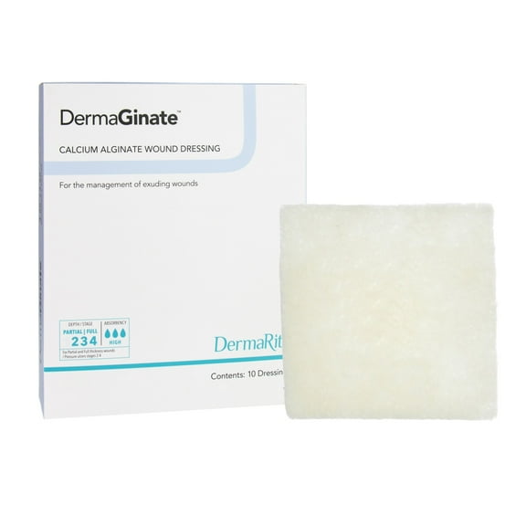 DermaGinate Alginate Dressing 2 X 2'' Sterile 10 per Box
