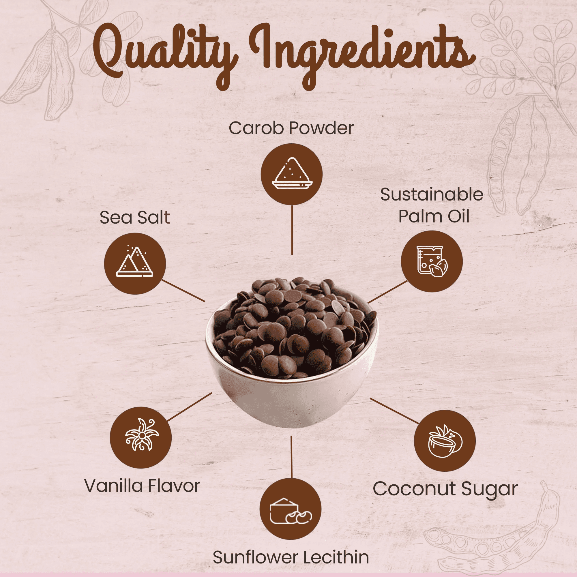 Missy J’s Organic Carob Chips Made with Coconut Sugar Healthy Snacks 8 oz 3 Pack